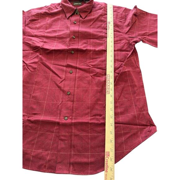 St. John's Bay Medium Jaspe Twill Shirt NWT Mens Red Button-Up JC Penney NEW - Picture 7 of 10